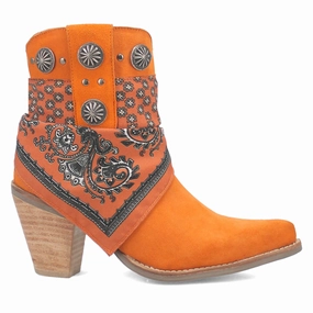 Wind Barrier Bandida Paisley Studded Round Toe Cowboy Booties