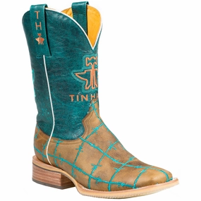 Adventure Ready Breathable Sole Barb Wire Graphic Square Toe Cowboy Boots
