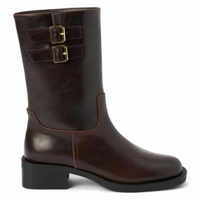 Basil Square Toe Pull On Motorcycle Boots Warm And Comfortable