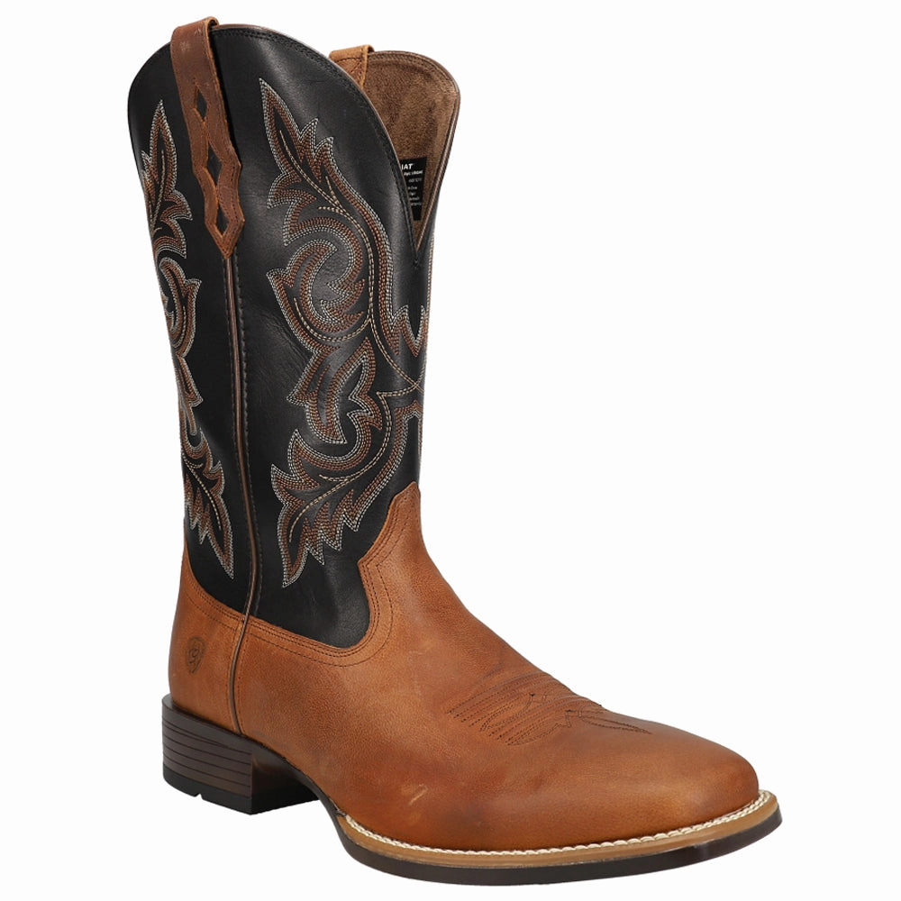 Drover Ultra Embroidered Square Toe Pull On Cowboy Boots Work Wear