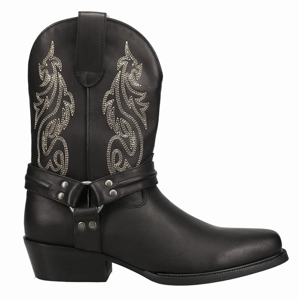 Wear resistant Dragon Embroidered Round Toe Pull On Cowboy Boots
