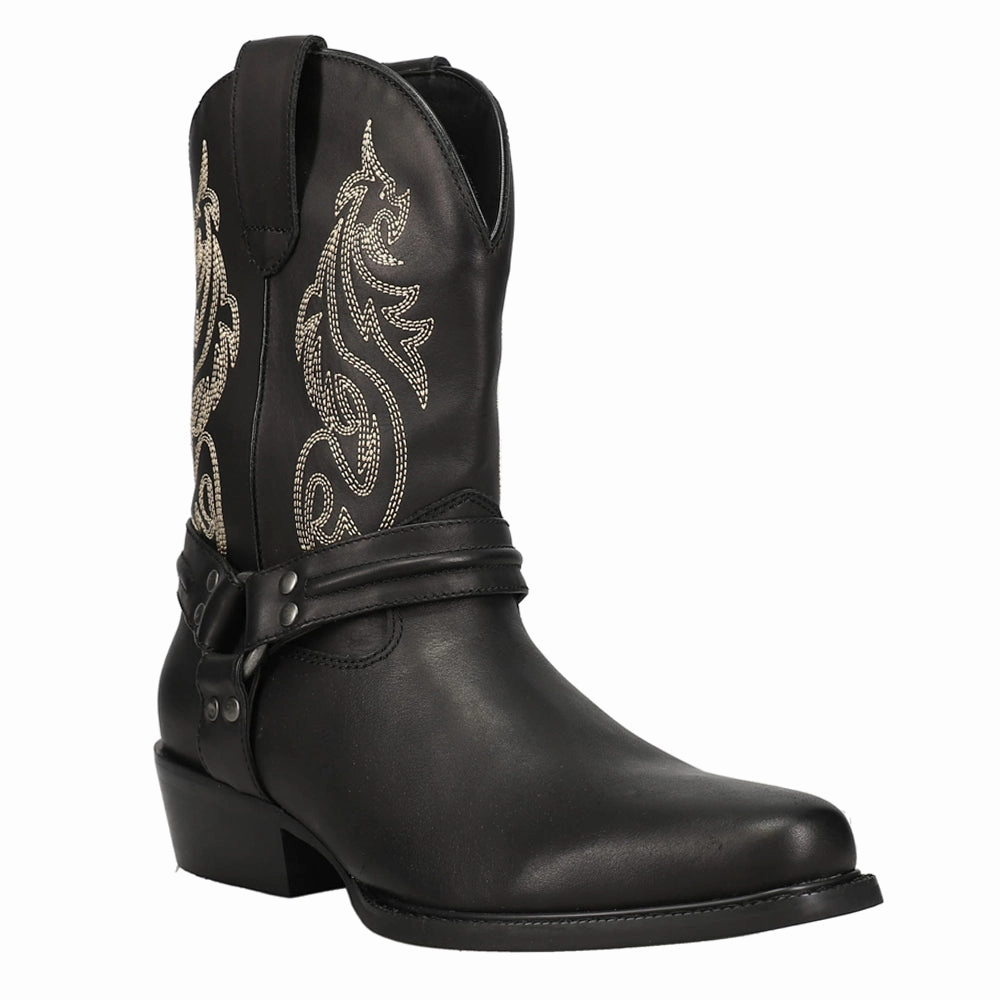 High-top medium - quality Dragon Embroidered Round Toe Pull On Cowboy Boots