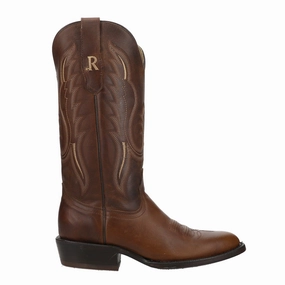 Bay Apache Embroidered Round Toe Cowboy Boots Contoured Footbed Shape