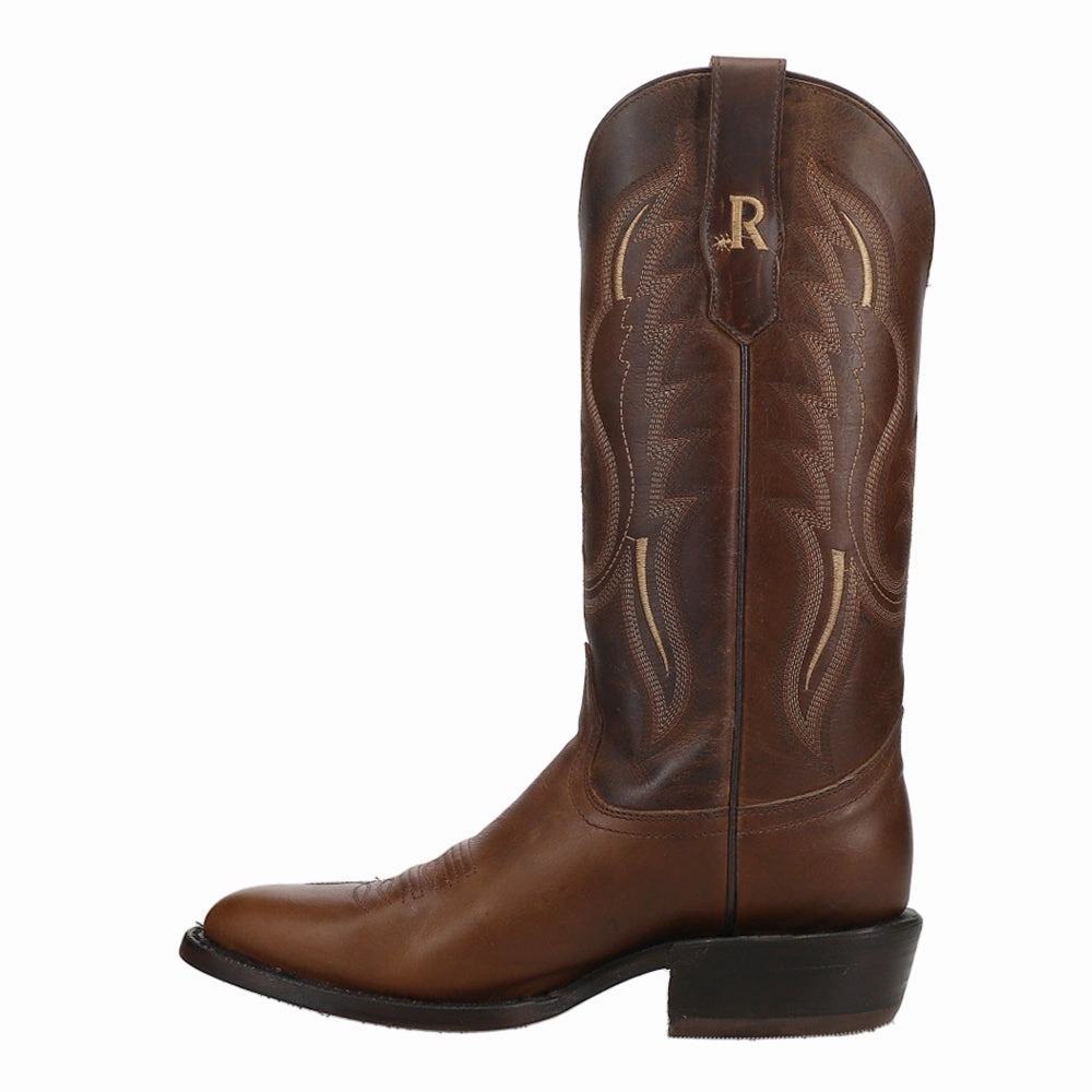 High-quality Bay Apache Embroidered Round Toe Cowboy Boots