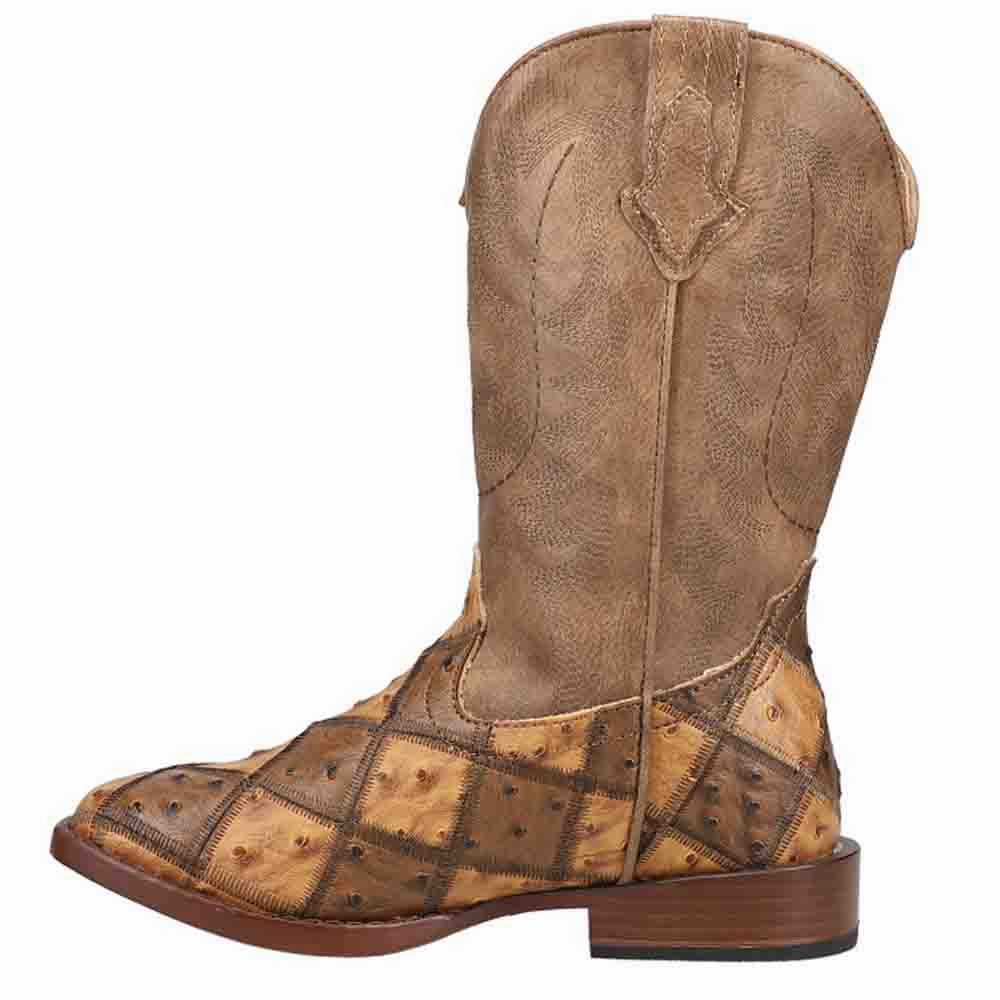 Quick Drying Remote Hiking Bird Blocks Ostrich Square Toe Cowboy Boots (Big Kid)