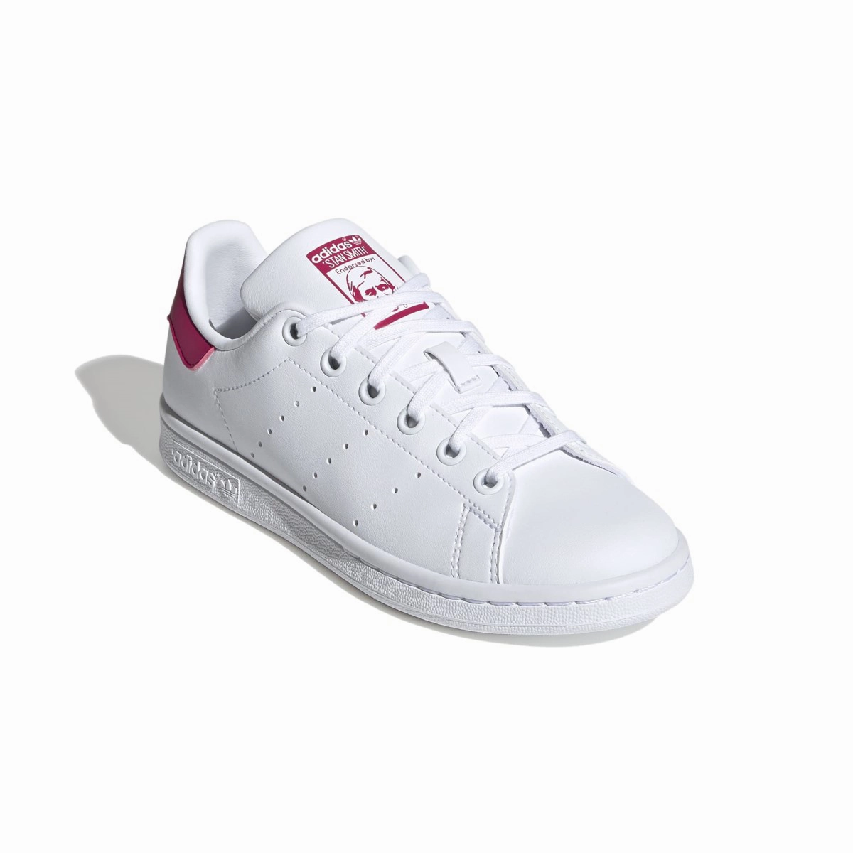 Kid's Stan Smith 'White Bold Pink' lace up closure Seamless Interior