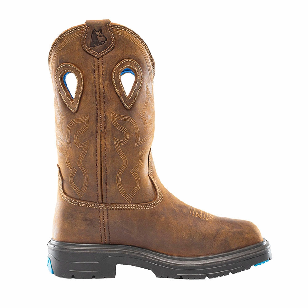 Blue Heeler 10 Inch Waterproof Steel Toe Work Boots Recycled Rubber Base Ergonomic Last