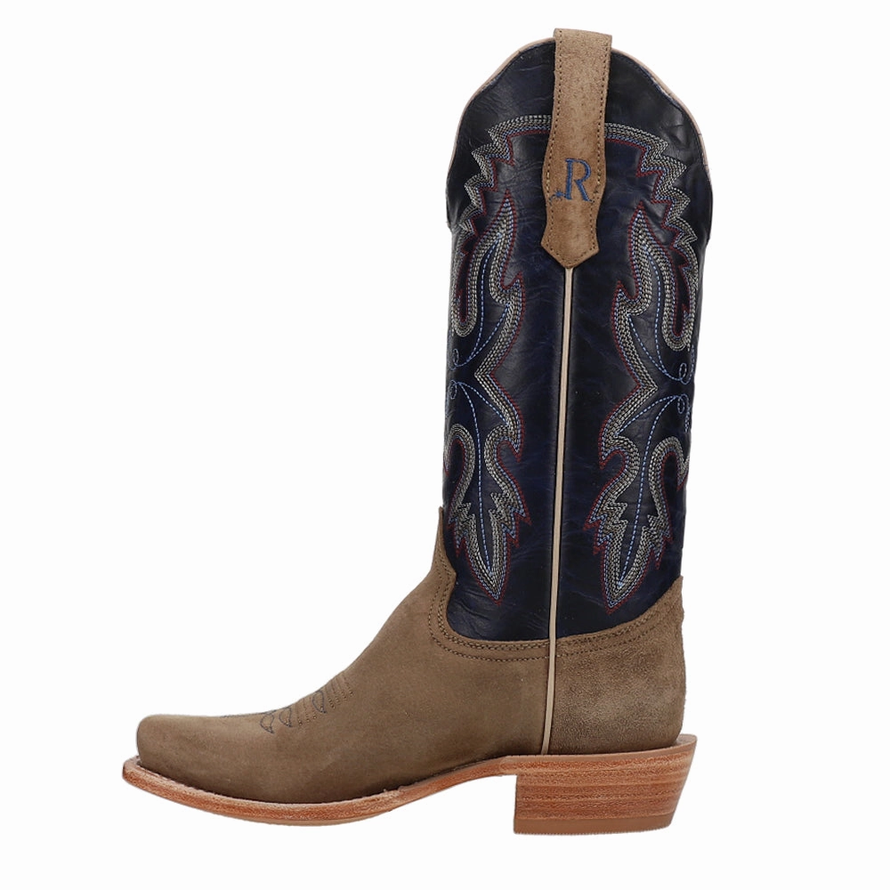 Boar Caf?? Narrow Embroidered Square Toe Cowboy Boots Airy Feel