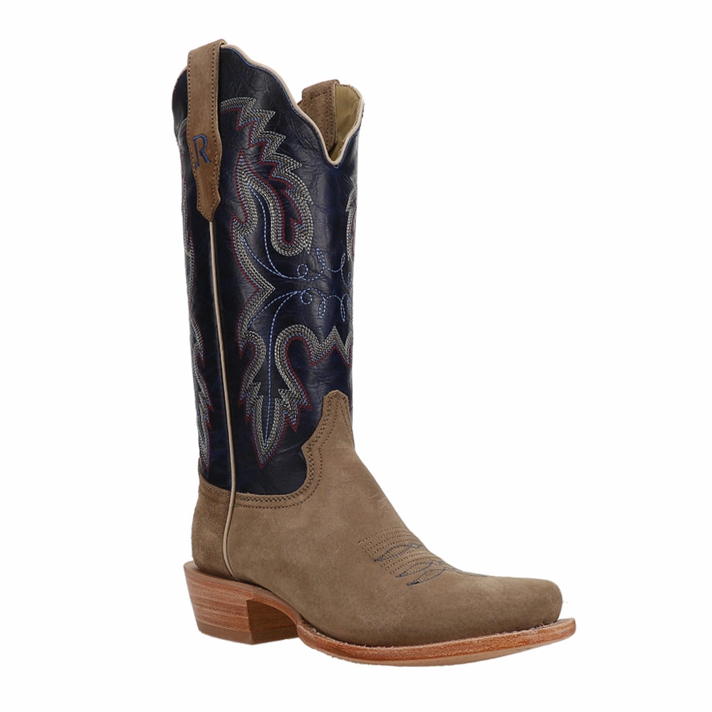 Boar Caf?? Narrow Embroidered Square Toe Cowboy Boots Slip Resistant Daily Walks Toe Protection Tech