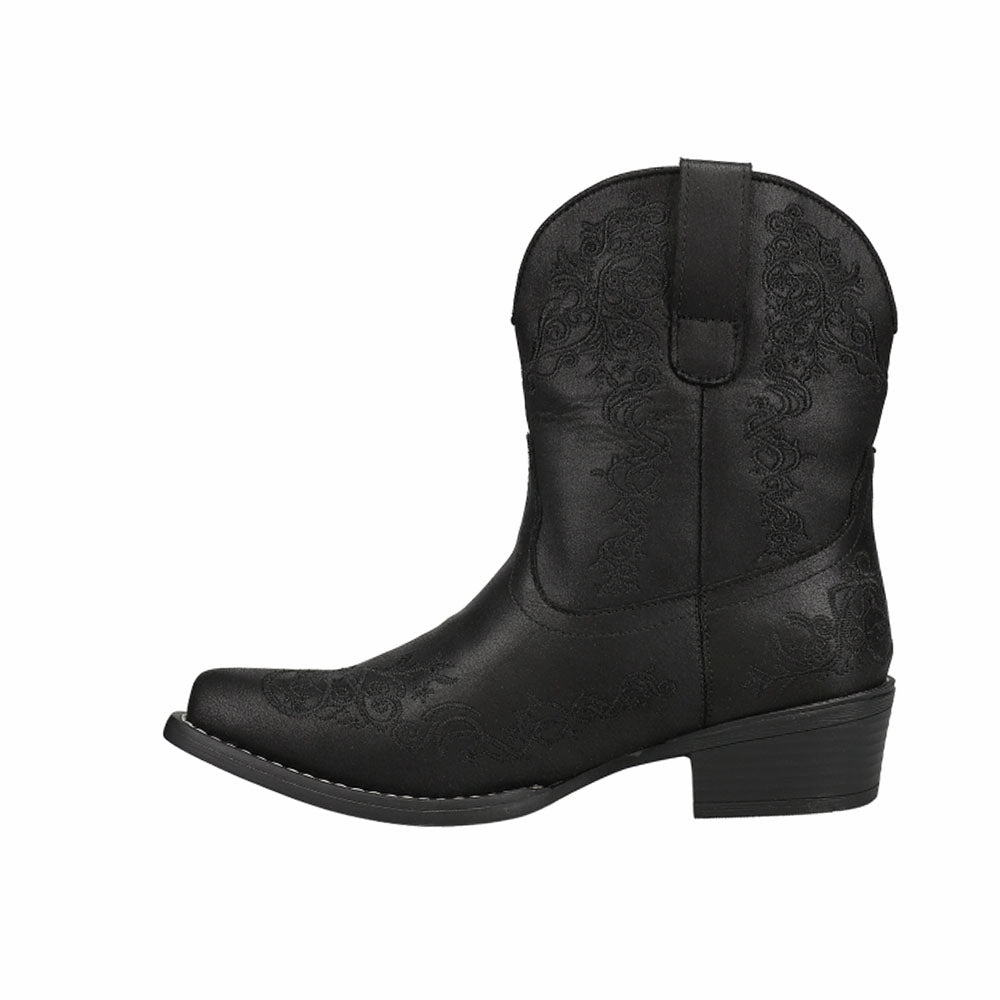 Slip Resistant Stylish Explorer Cold resistant Riley Shorty Scroll Embroidered Snip Toe Cowboy Booties
