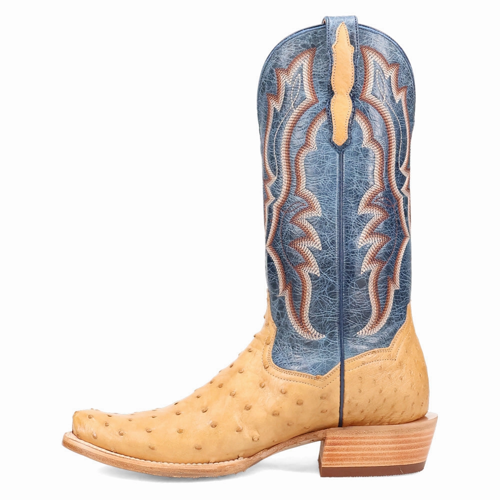 Brady Full Quill Ostrich Embroidered Square Toe Pull On Cowboy Boots Stylish grip stylish user