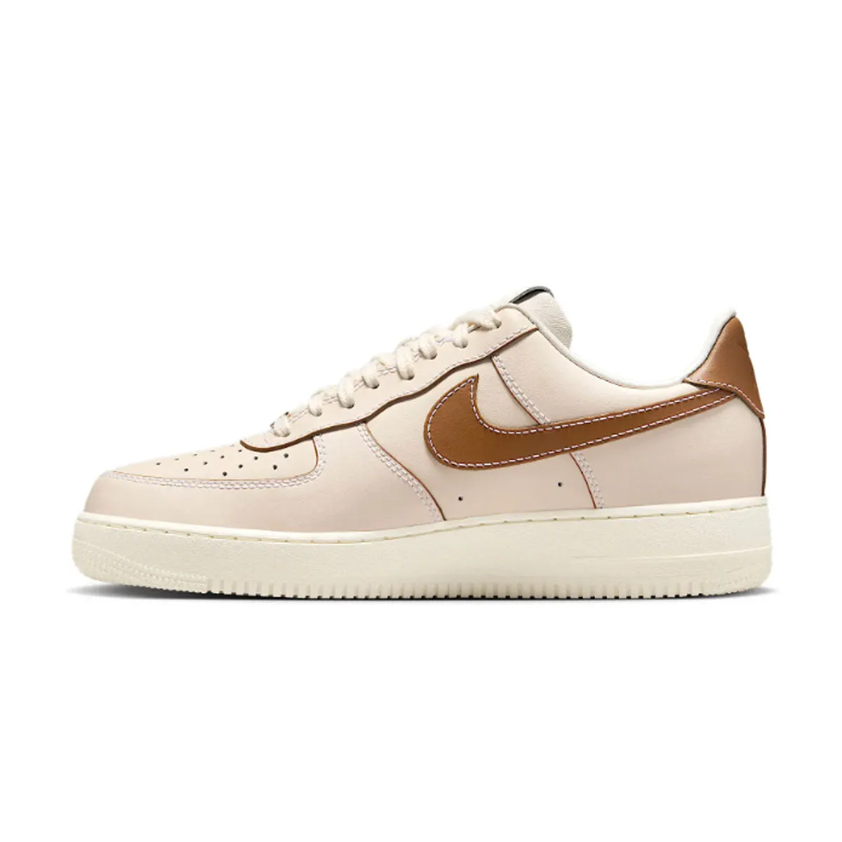 Compression Molded Sole Structured silhouette Air Force 1 '07' 'Pearl White Pale Ivory'