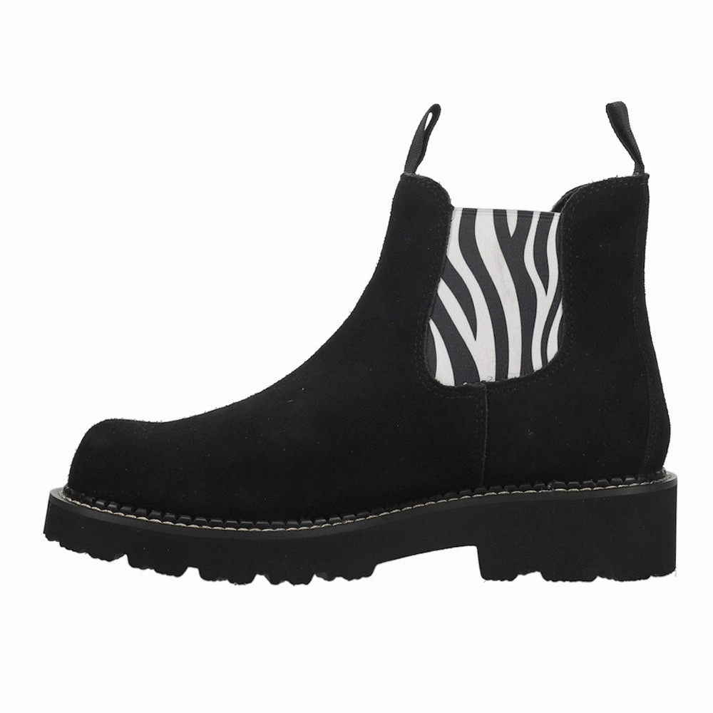 Fatbaby Twin Gore Zebra Print Round Toe Pull On Chelsea Boots Anti   Static Stable Support Adventure Journey