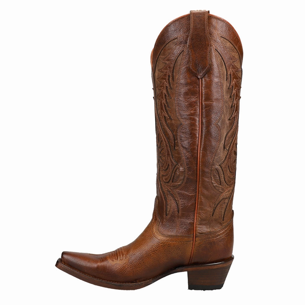 Extreme Cold Bronze Tooled Inlay Snip Toe Cowboy Boots