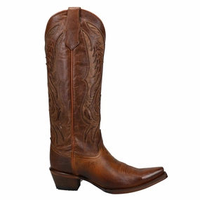 Bronze Tooled Inlay Snip Toe Cowboy Boots Ready For Adventure