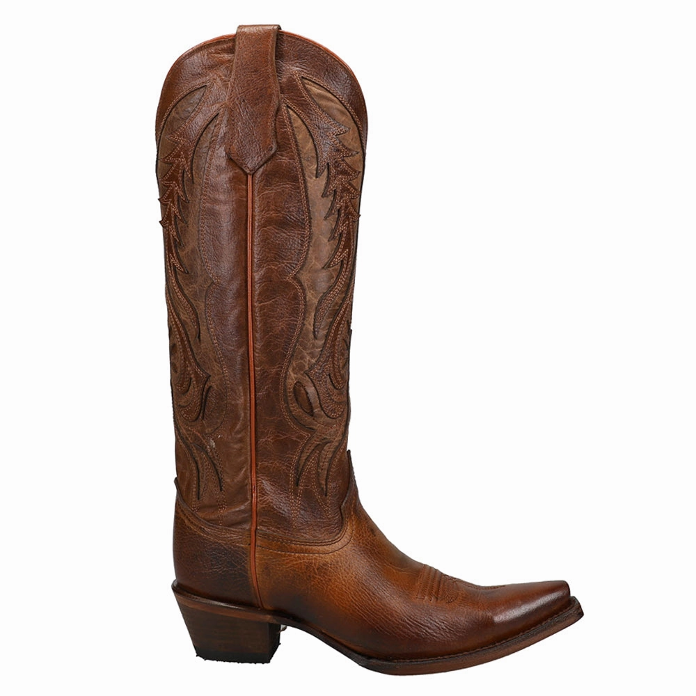 Bronze Tooled Inlay Snip Toe Cowboy Boots Ready For Adventure