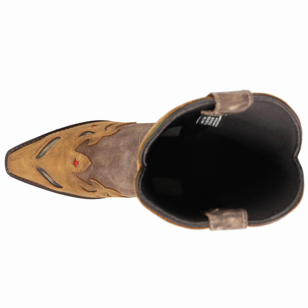 Miss Kate Floral Tooled Inlay Snip Toe Cowboy Boots work mode