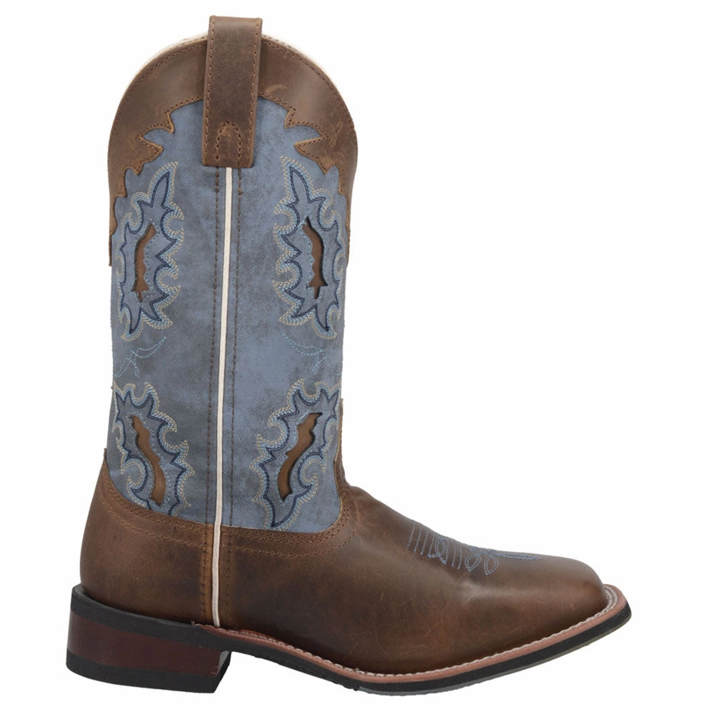 Luggage Ready Sturdy Isla Tooled-Inlay Embroidered Square Toe Cowboy Boots