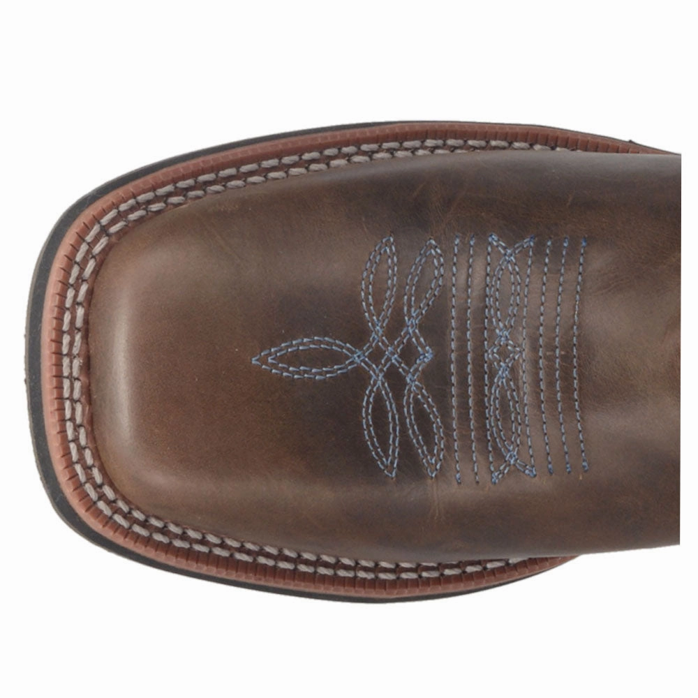 Outdoor Explore Isla Tooled-Inlay Embroidered Square Toe Cowboy Boots