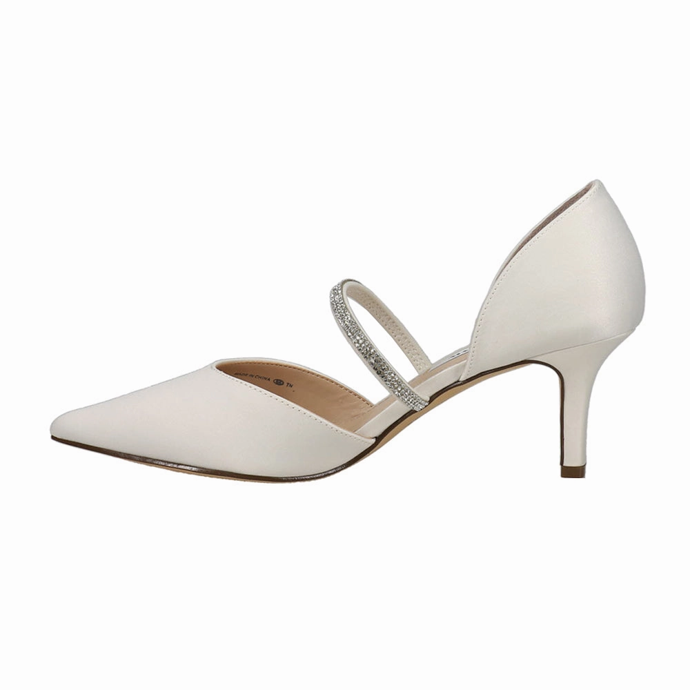 French Shade Brystol Rhinestone Pointed Toe Evening Pumps