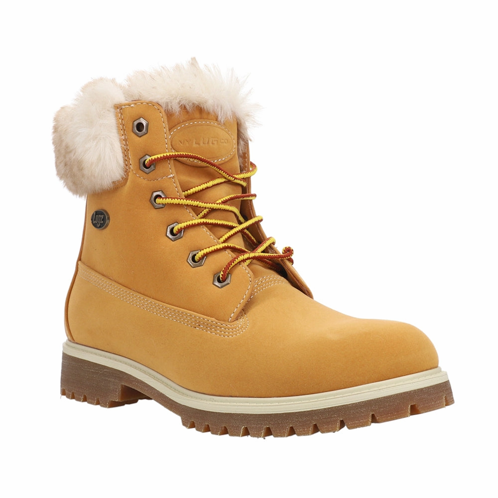 City Travel Convoy Faux Fur Round Toe Lace Up Boots