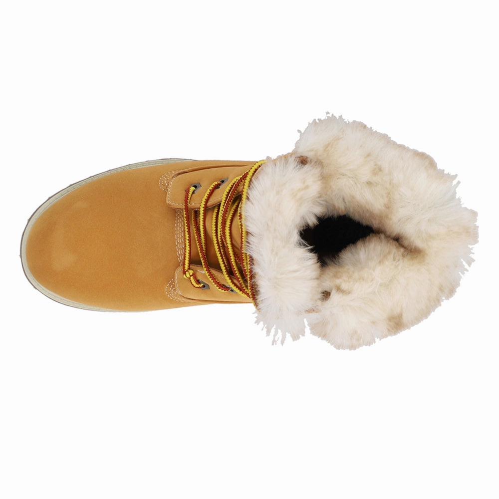 Convoy Faux Fur Round Toe Lace Up Boots Sweat Wicking