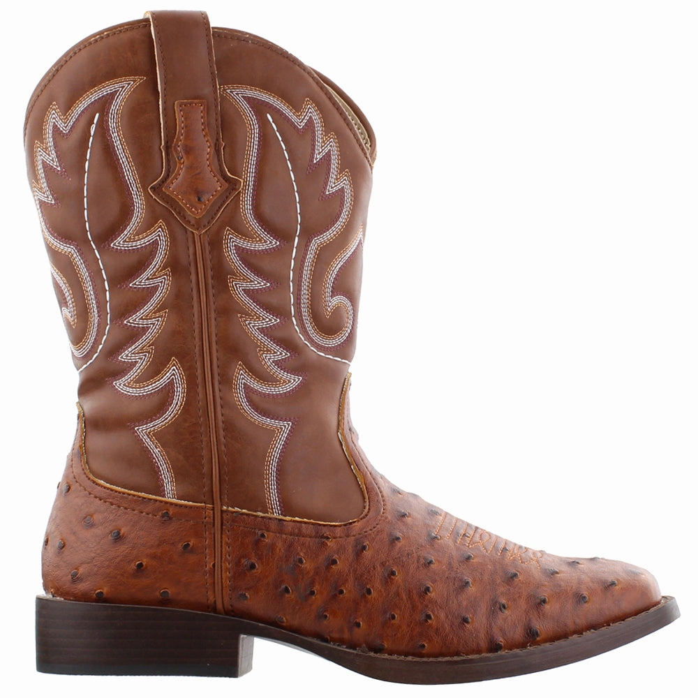 Fashion-forward flexibility Bumps Embroidered Square Toe Pull On Cowboy Boots