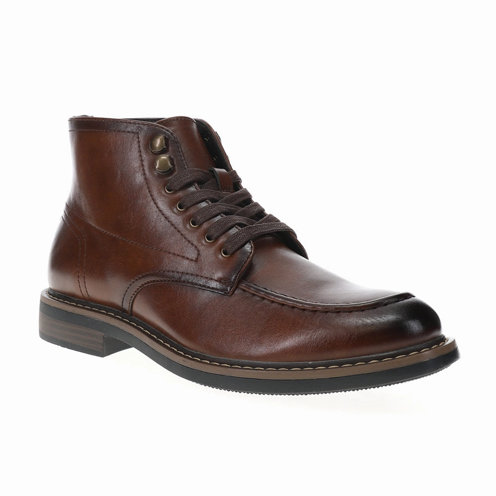 Soft midsole Burnished Round Toe Lace Up Boots