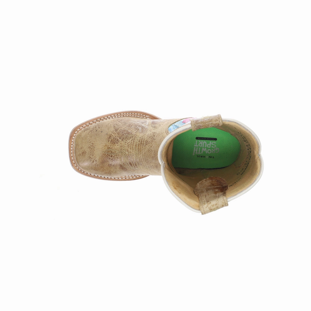 Cactilicious Square Toe Cowboy Boots (Toddler-Big Kid) Leather Lining Ankle Coverage