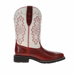 Waterproof Work Commute Anti Odor Stylish Explorer Callie Embroidered Square Toe Pull On Cowboy Boots