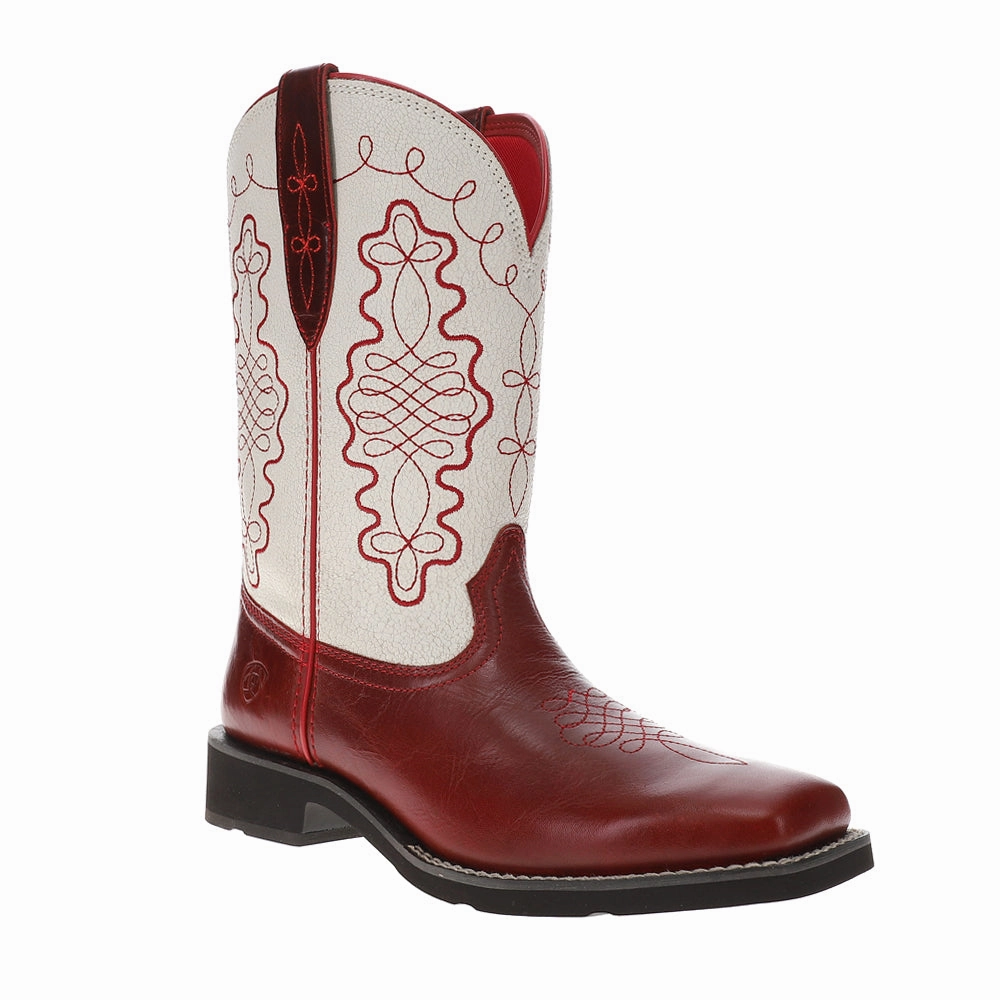 Callie Embroidered Square Toe Pull On Cowboy Boots Work Approved Insulated Adventure Journey