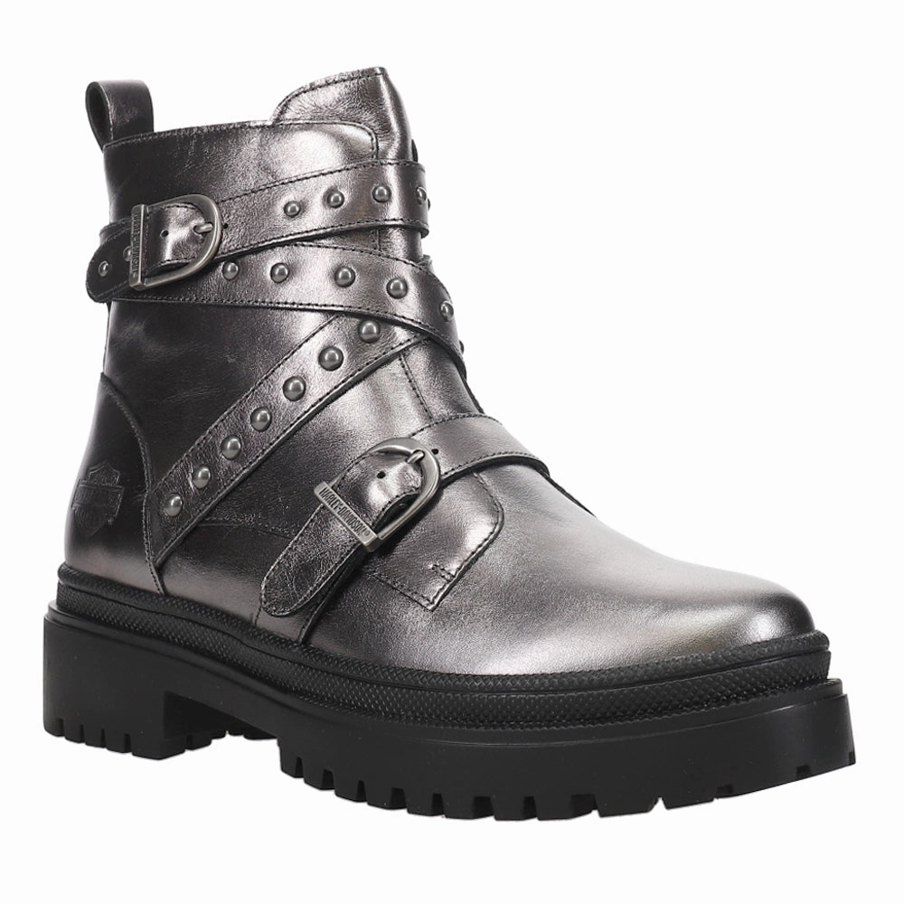 Indoor Carrigan Metallic Stud Zippered Motorcycle Boot