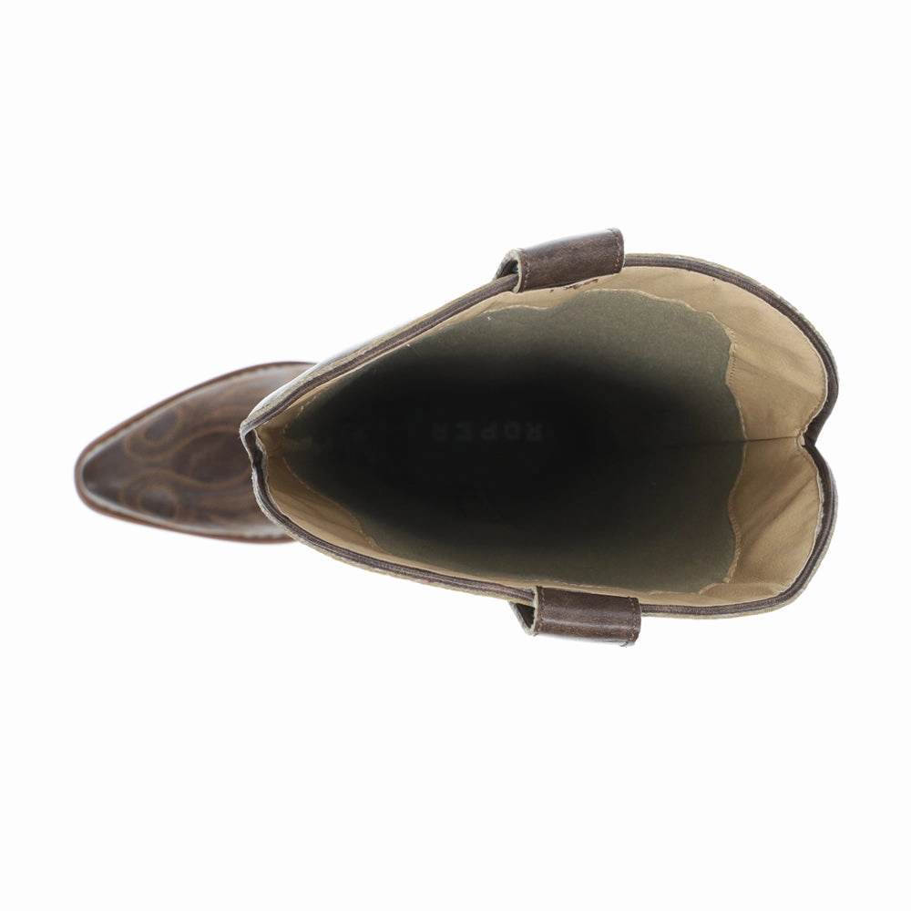 Ryder Embroidered Snip Toe Pull On Cowboy Boots Stable Support Snow Trekker