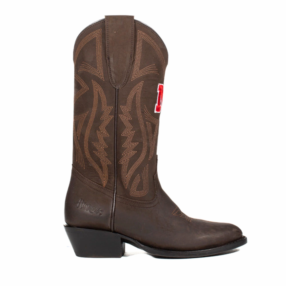University of Nebraska Embroidered Round Toe Pull On Cowboy Boots Comfortable fit