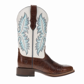 Weather Ready Canyon Point Embroidered Square Toe Pull On Cowboy Boots