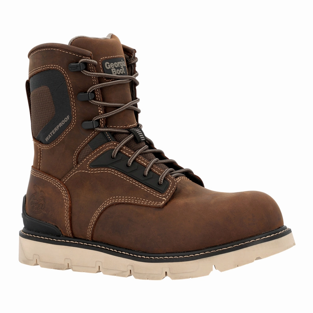 Carbon Flex Wedge 8 Inch Waterproof Safety Toe Boots Lightweight sole design Zip - up