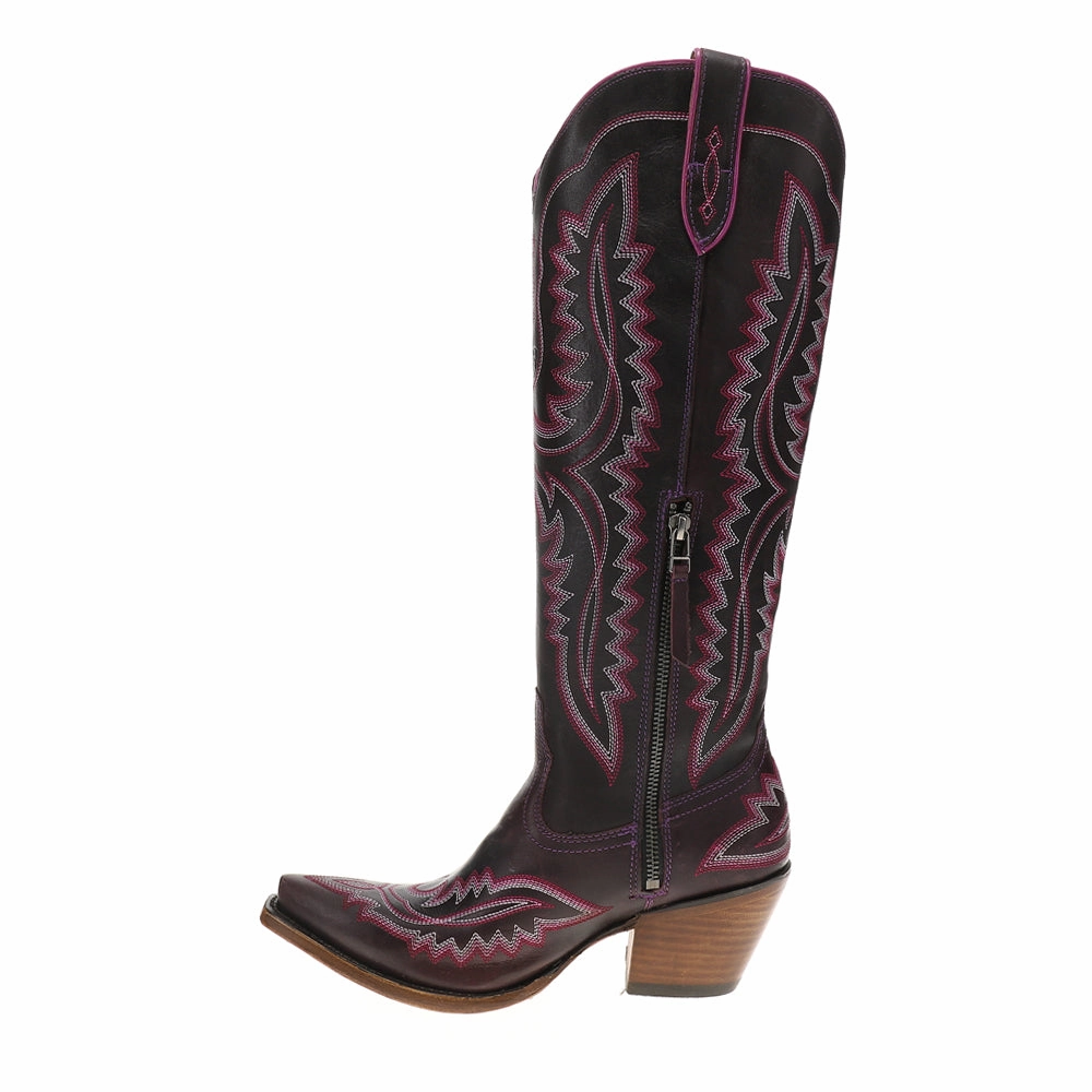 Milan Shine Built For Comfort Casanova Embroidered Snip Toe Zippered Cowboy Boots