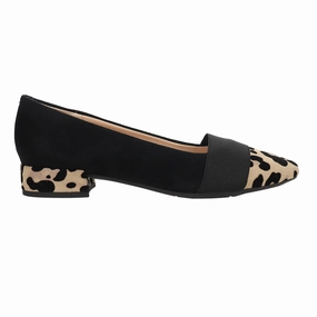 Premium Leather Casta Leopard Pointed Toe Block Heel Pumps