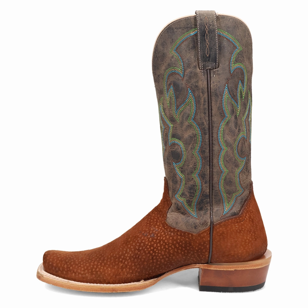 UV - resistant Cappy Carpincho Embroidered Square Toe Pull On Cowboy Boots