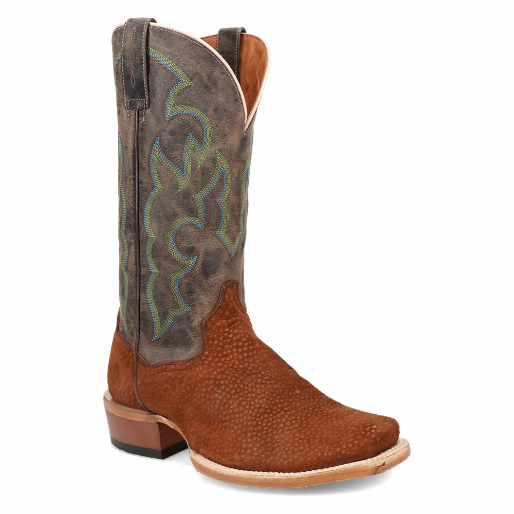 Dynamic Flex Design Open Cappy Carpincho Embroidered Square Toe Pull On Cowboy Boots