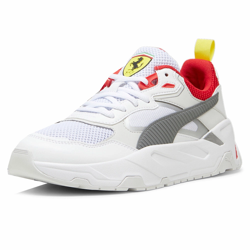 Reinforced Toe Guard Polka - dotted Scuderia Ferrari Trinity Lace Up Sneakers