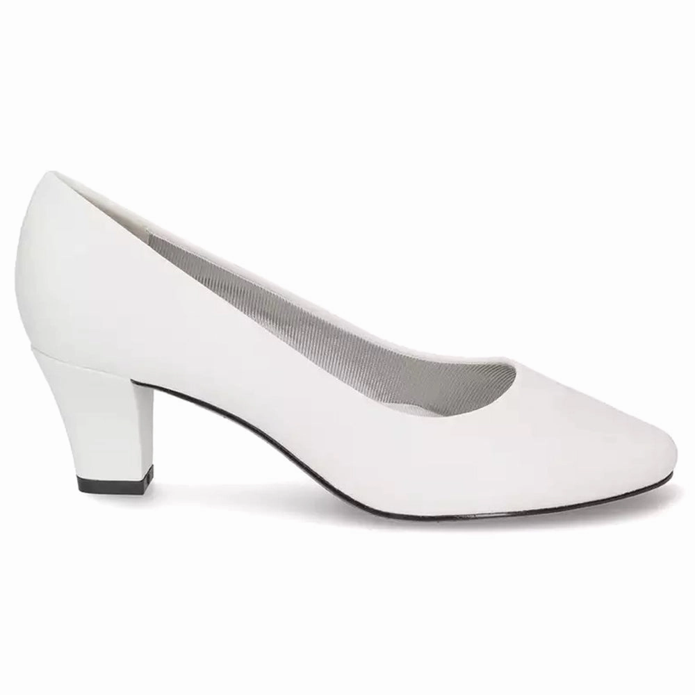 Ballari Round Toe Block Heel Pumps Neutral Accent