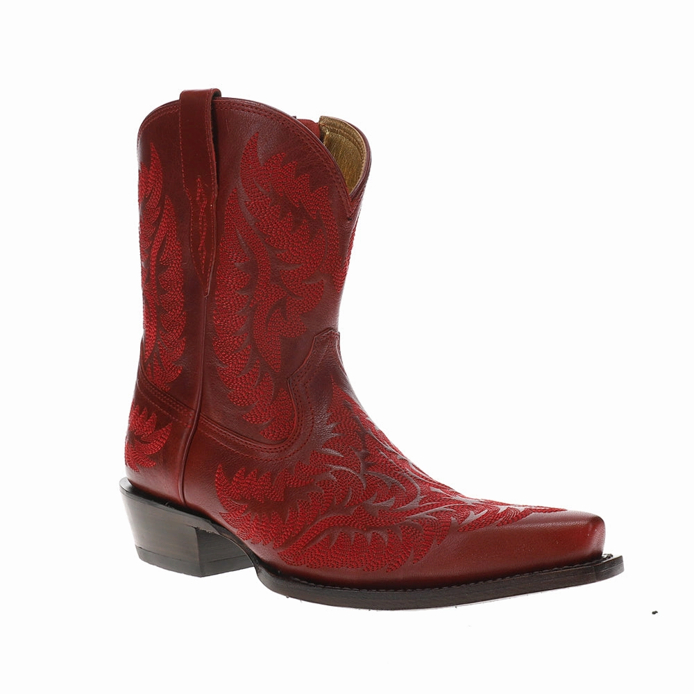 buckle Rugged Built Functional Minimalist Cate Embroidered Snip Toe Zippered Cowboy Booties