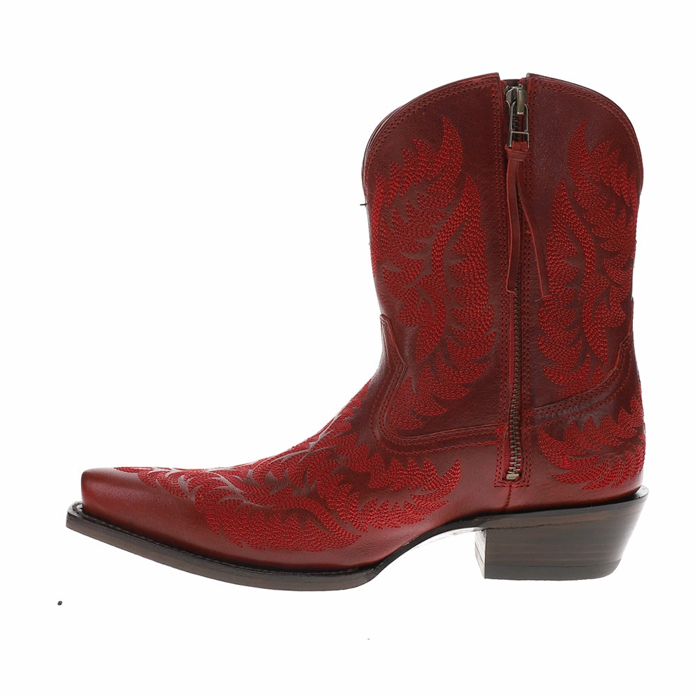 Cate Embroidered Snip Toe Zippered Cowboy Booties Seamless Comfort Urban Traveler