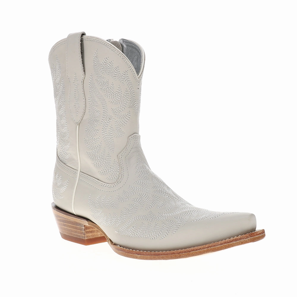 Cate Embroidered Snip Toe Zippered Cowboy Booties Protective Finish Trail Runner