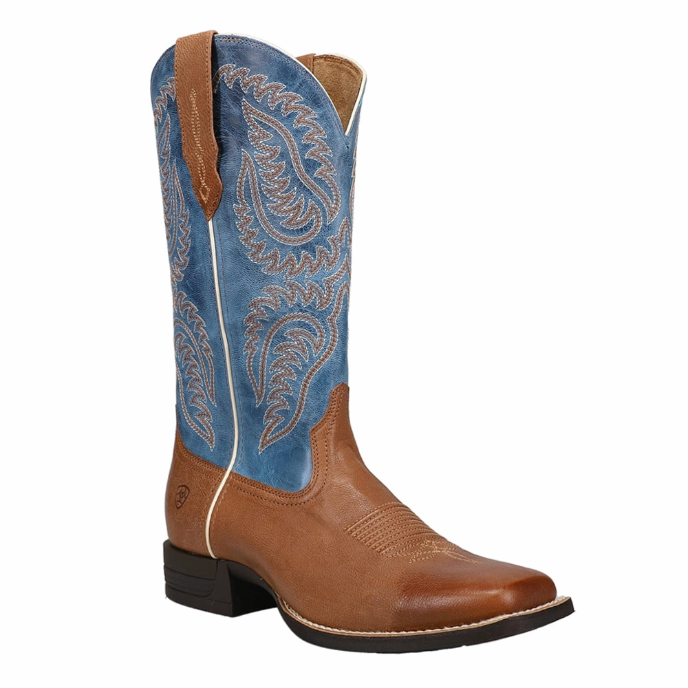 Low Profile Functional Minimalist Cattle Caite Stretchfit Embroidered Square Toe Cowboy Boots