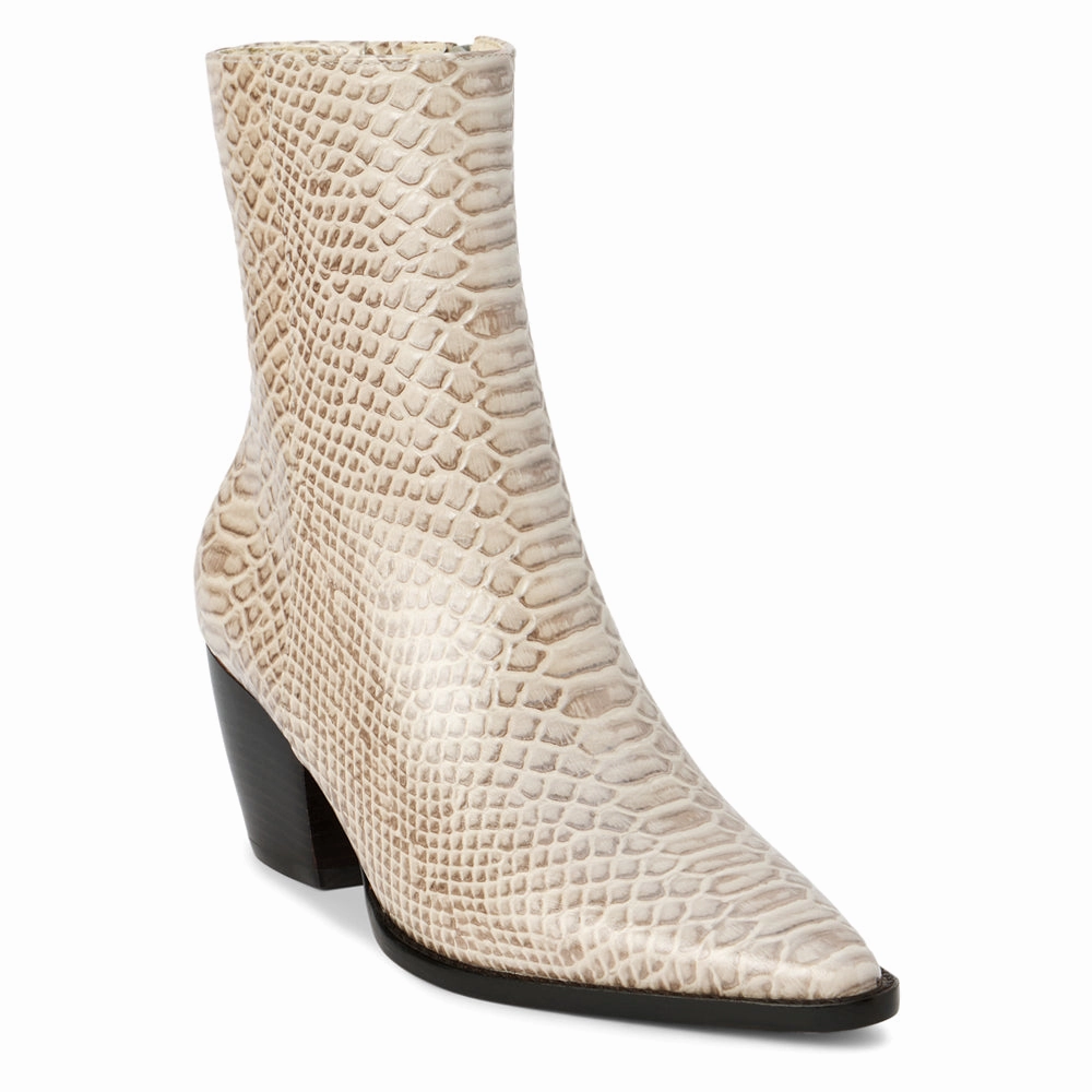 Comfortable toe box Rough Ground Caty Croc Pointed Toe Zippered Booties