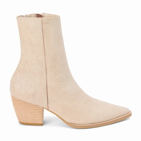 Caty Pointed Toe Zippered Booties Neutral Tones