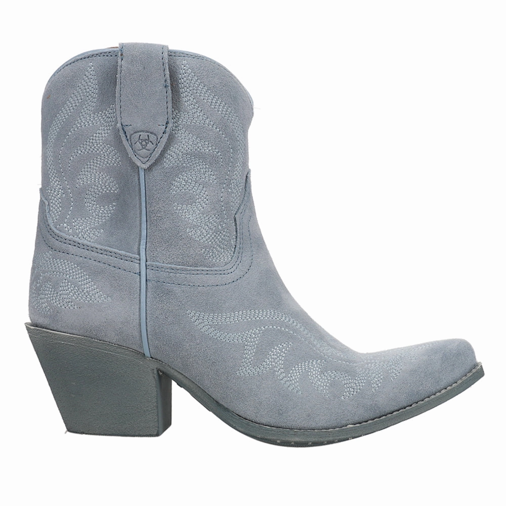 Chandler Embroidered Pointed Toe Pull On Cowboy Booties High Utility Cushioned Step Weather Resistant User