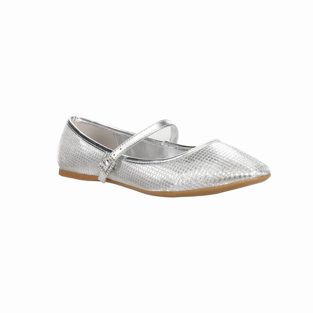 Date night Pop Color Wally Metallic Rhinestone Mary Jane Ballet Flats (Little Kid-Big Kid)